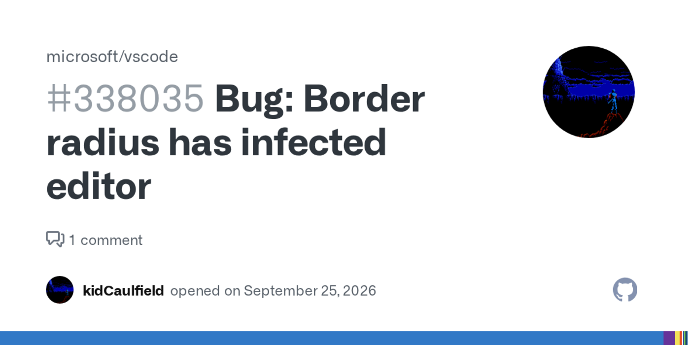 bug border radius has infected vscode editor