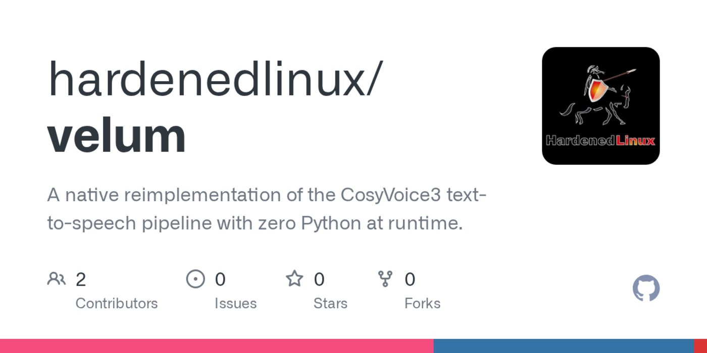 velum cosyvoice in a single binary for deployment