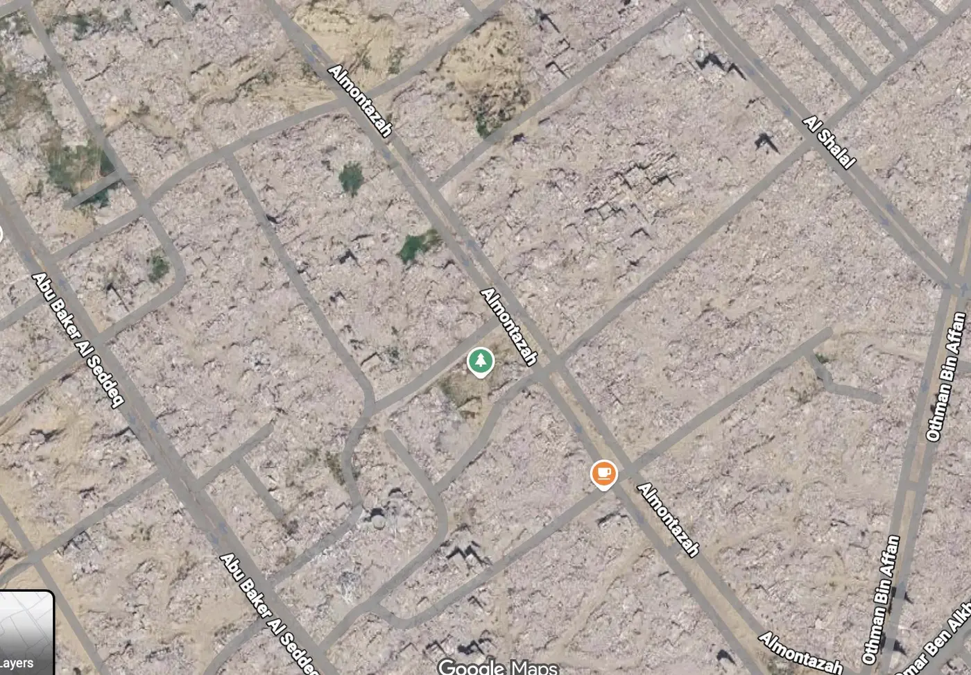 updated google maps shows destruction of the city of rafah
