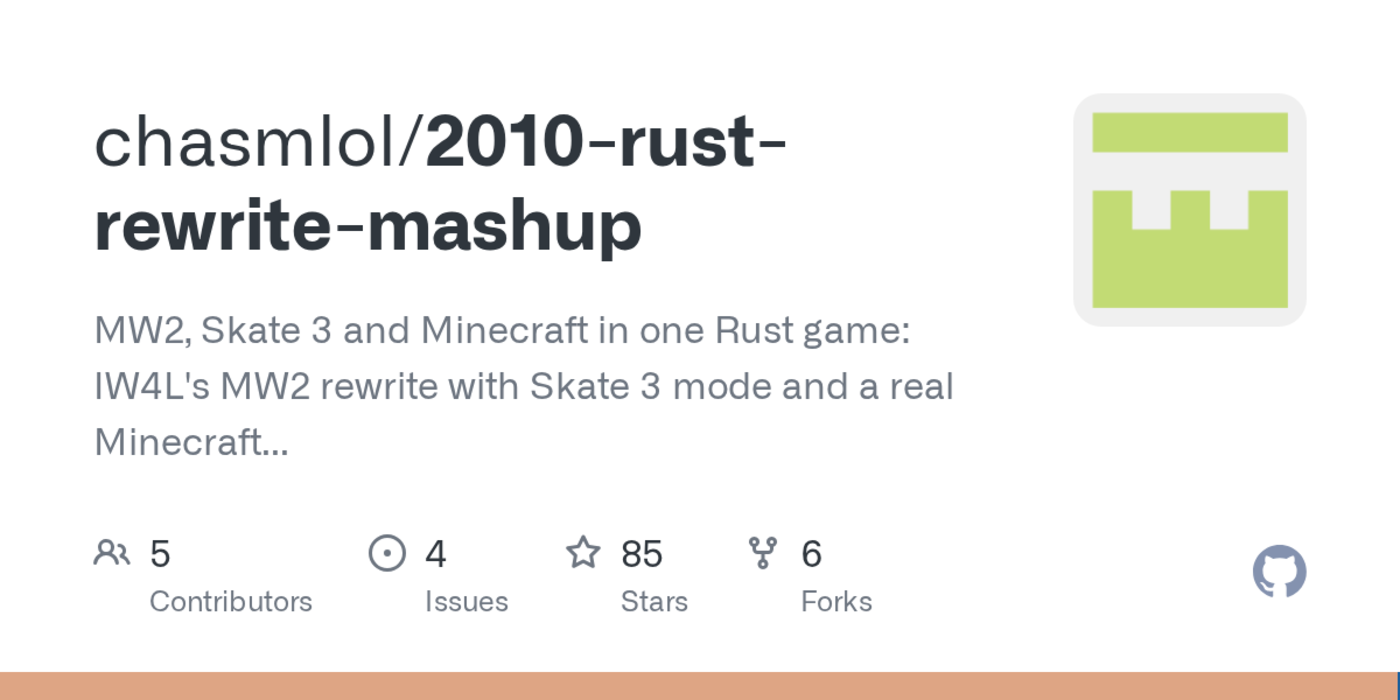 modern warfare 2 skate 3 and minecraft in one game on iw4l mw2 rust rewrite