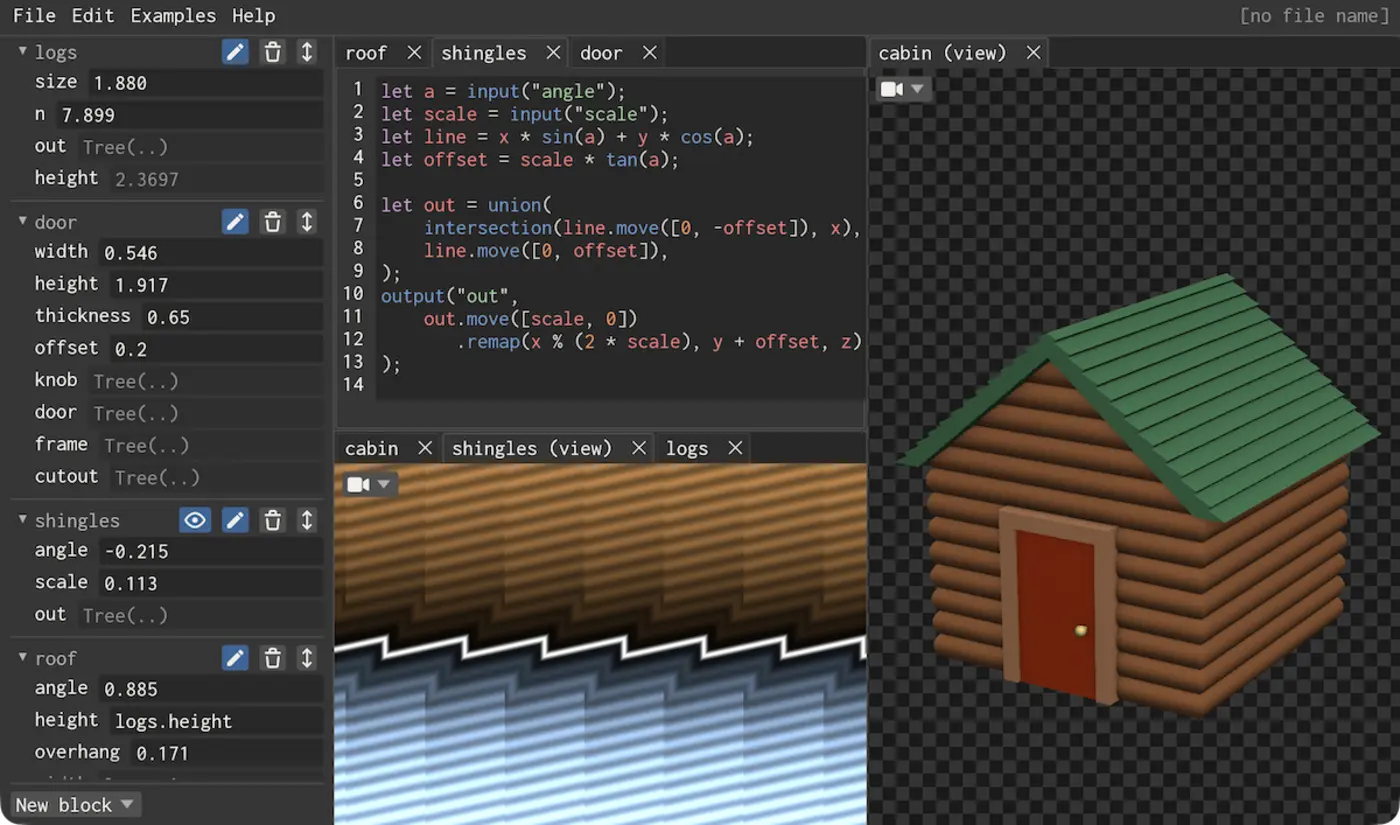 halfspace experimental ide for solid modeling with distance fields