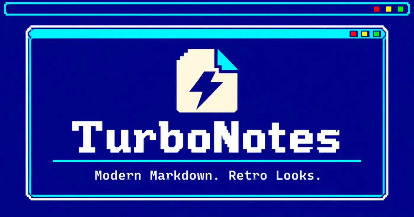 turbonotes localfirst markdown notes turbo pascal like looks saves to github