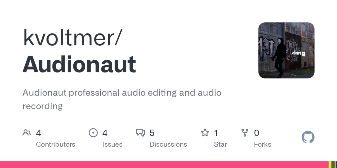show hn audionaut an opensource crossplatform multitrack audio editor