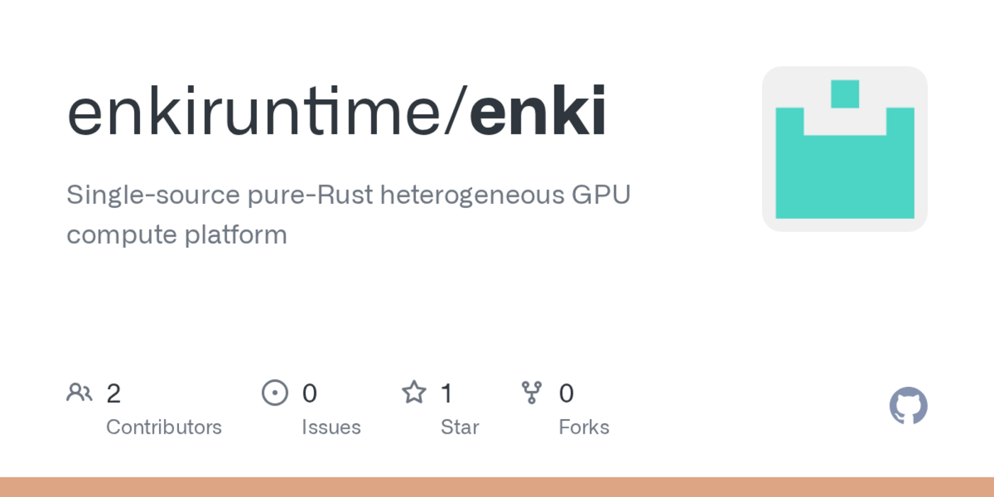 show hn enki write gpu compute kernels in pure stable rust