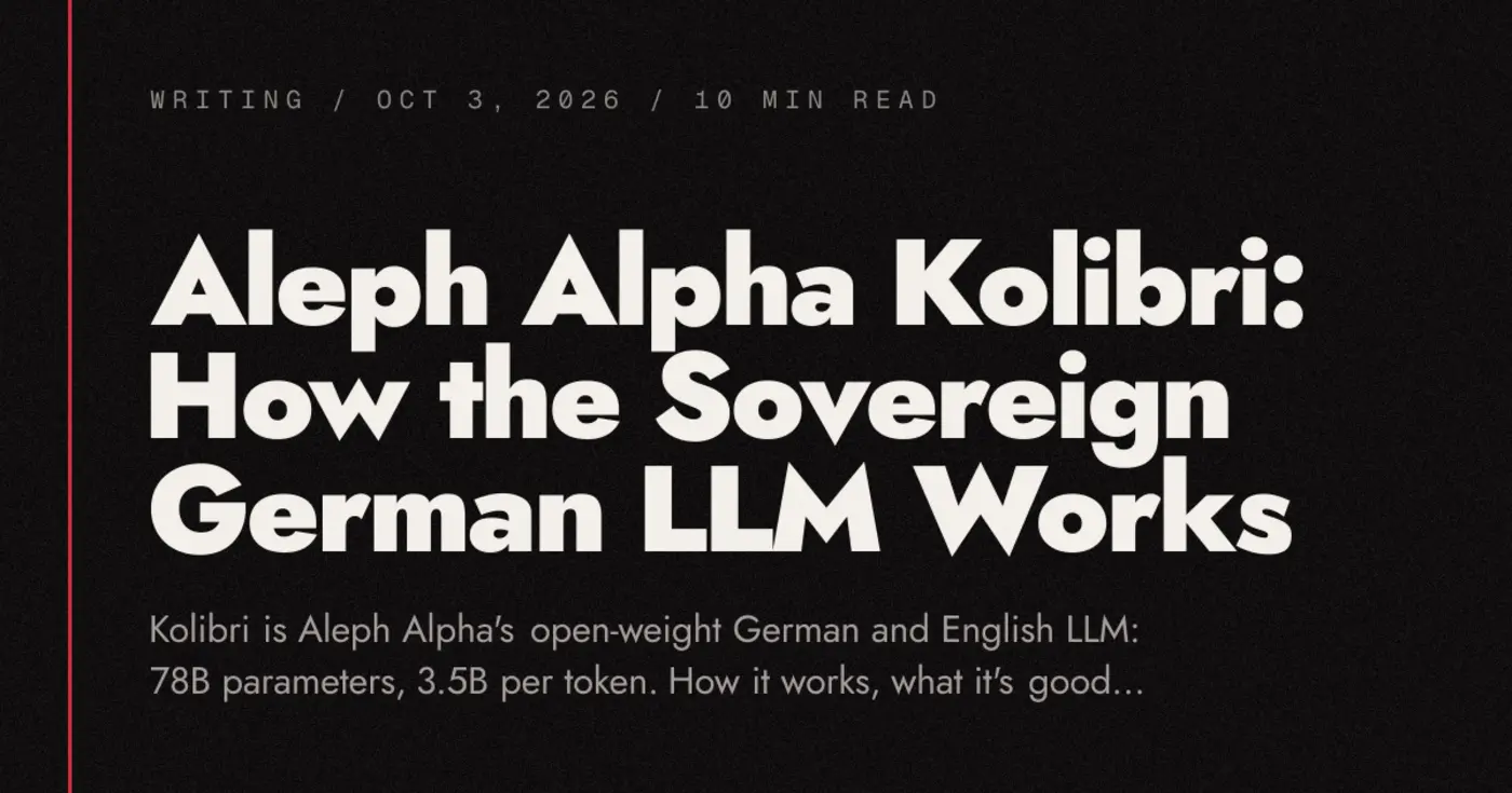 show hn germanyx27s new sovereign ai model kolibri