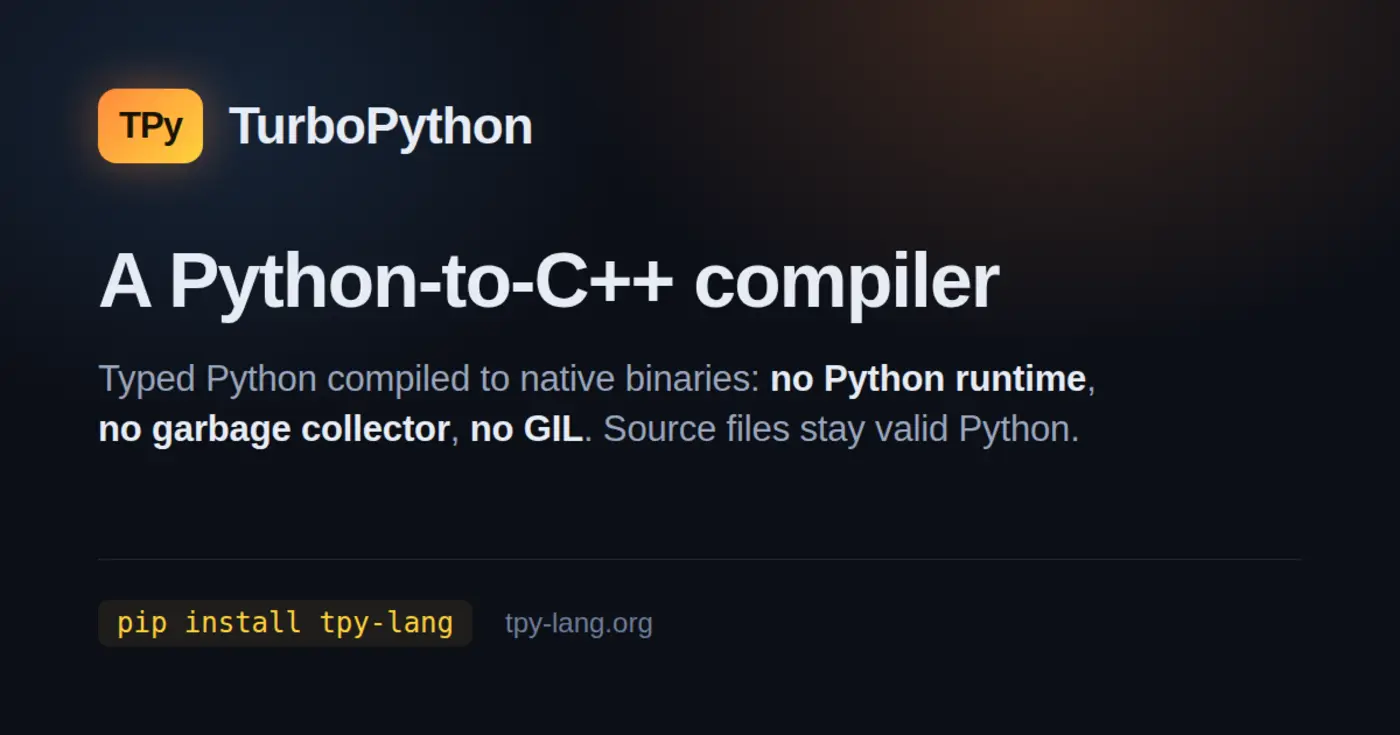 turbopython a pythontoc compiler