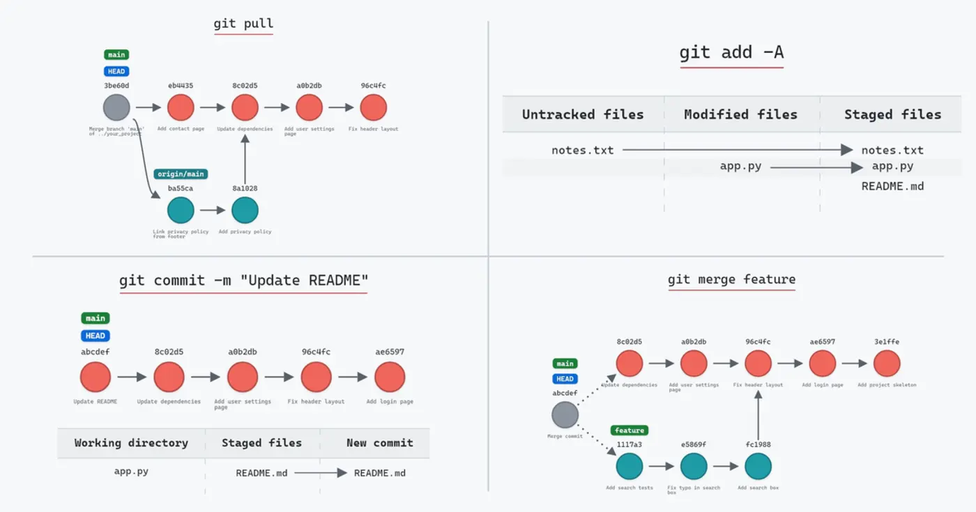 show hn an animated customizable git cheat sheet drawn by gitsim