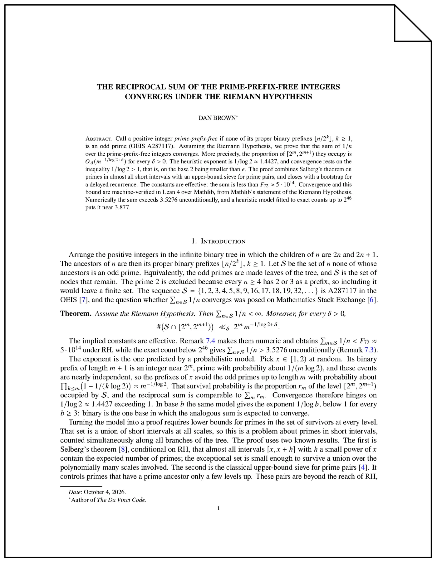 the reciprocal sum of the primeprefixfree numbers converges pdf