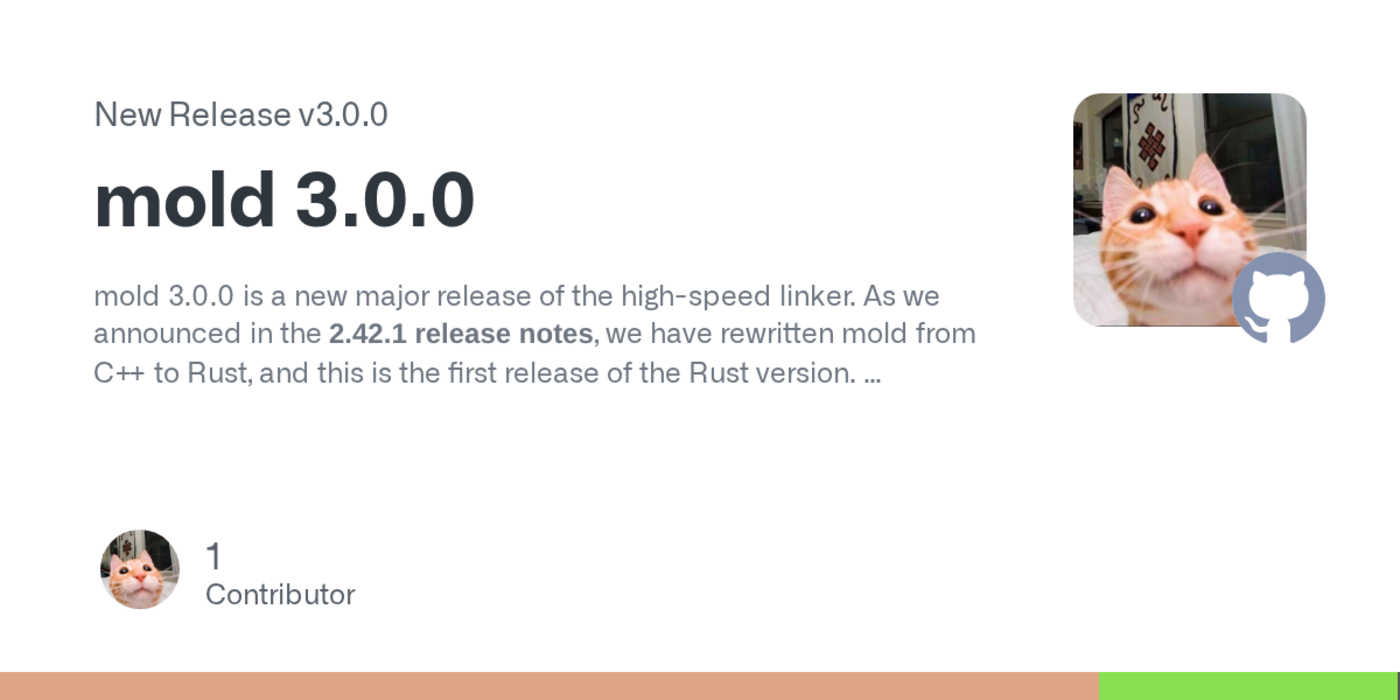 mold linker version 300 release rewritten in rust