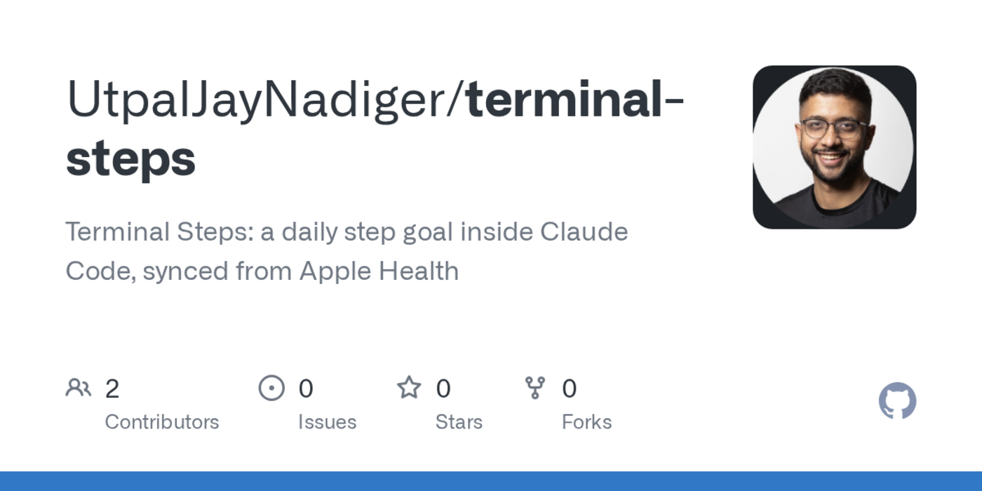 terminal steps a claude mod for a daily step goal synced from apple health
