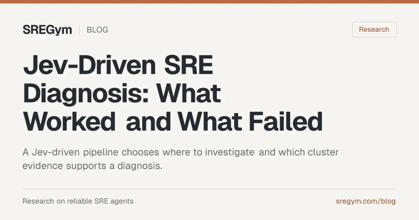 jevdriven sre diagnosis what worked and what failed