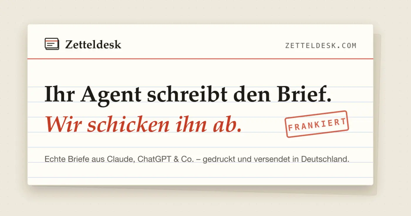 show hn zetteldesk an mcp server that prints and mails letters