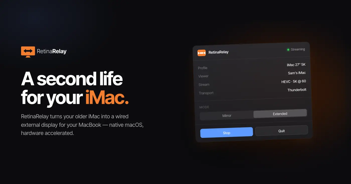 retinarelay a second life for your imac