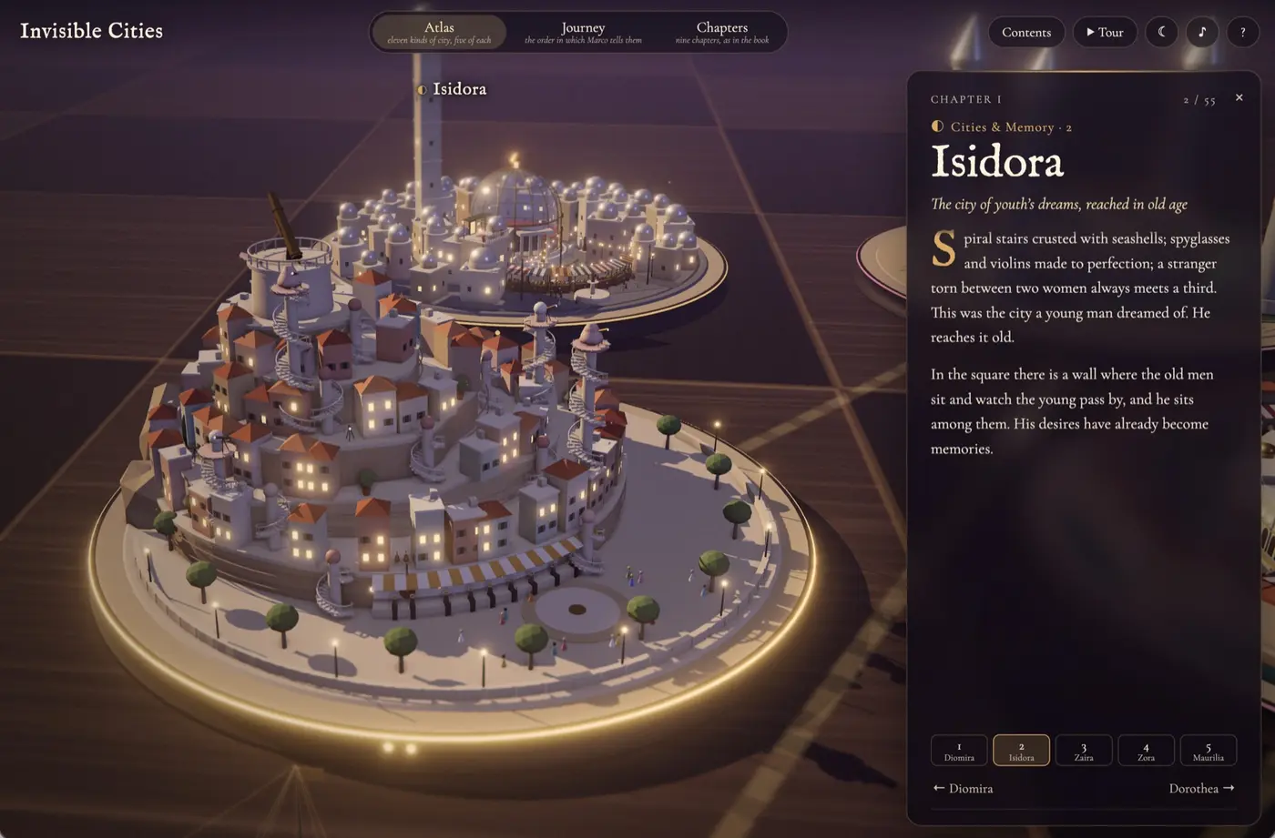 i gave opus 55 one prompt and six hours to visualize invisible cities