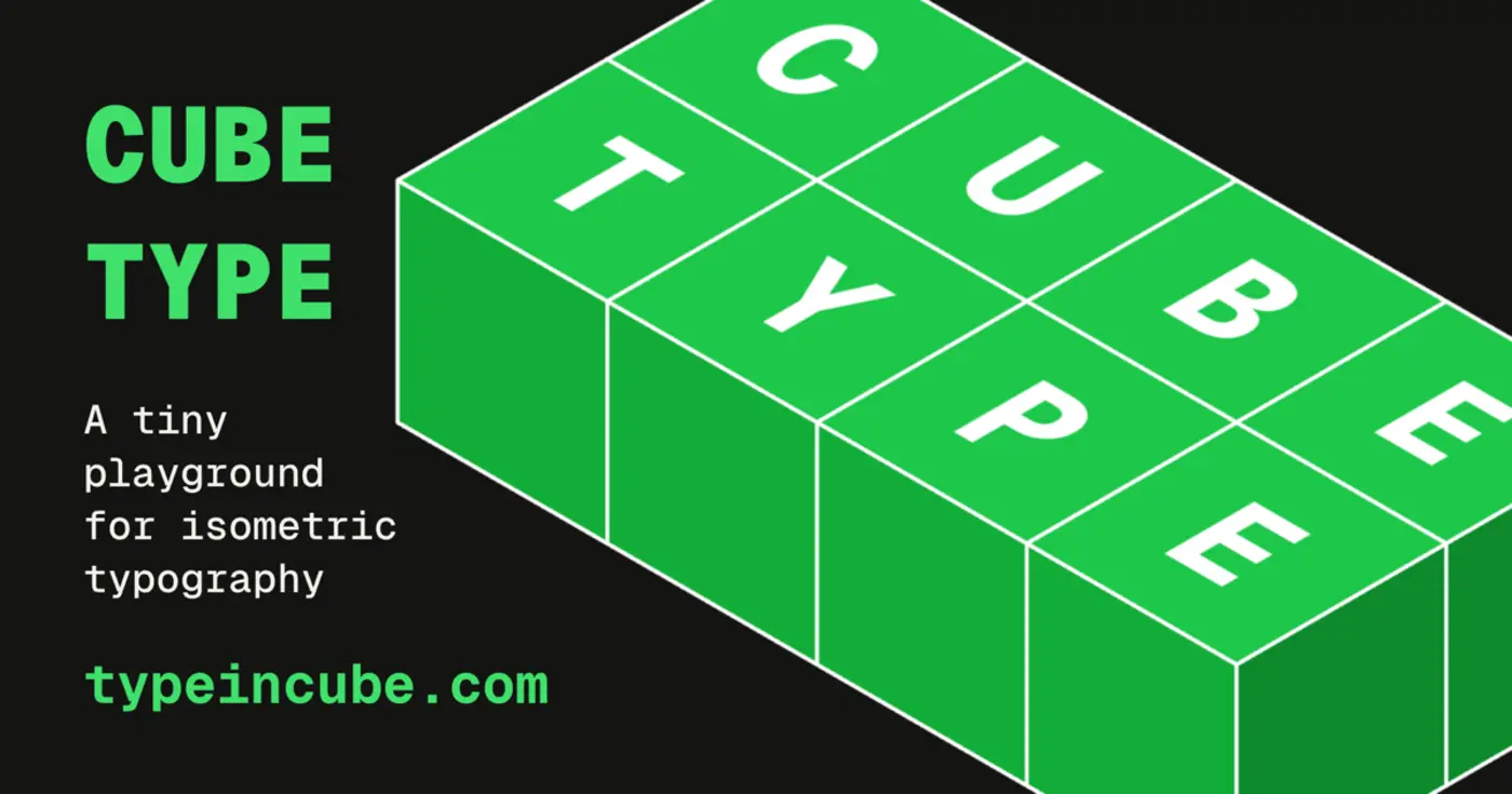 cube type isometric typography generator