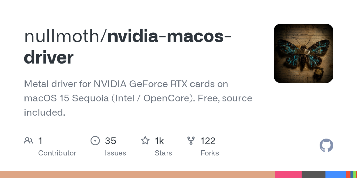 metal driver for nvidia geforce rtx cards on macos 15 sequoia on intel macs
