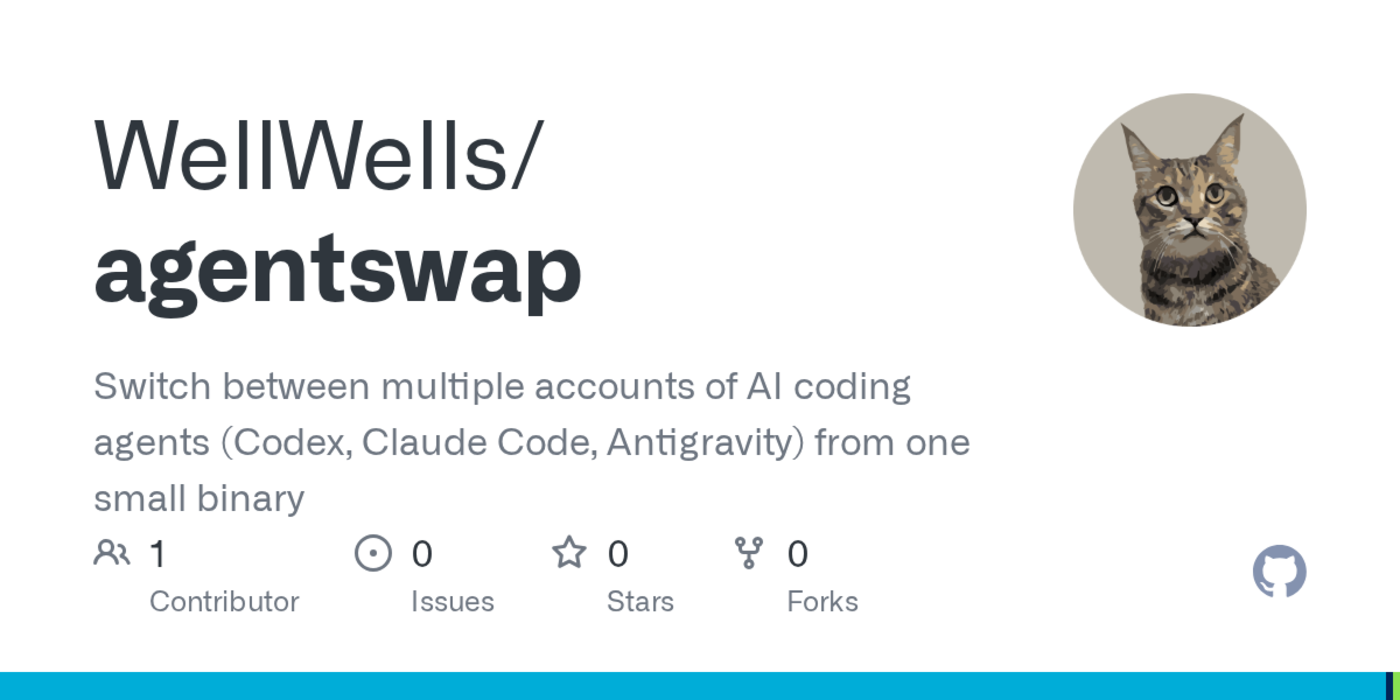 show hn agentswap account switcher for claude code codex and antigravity cli