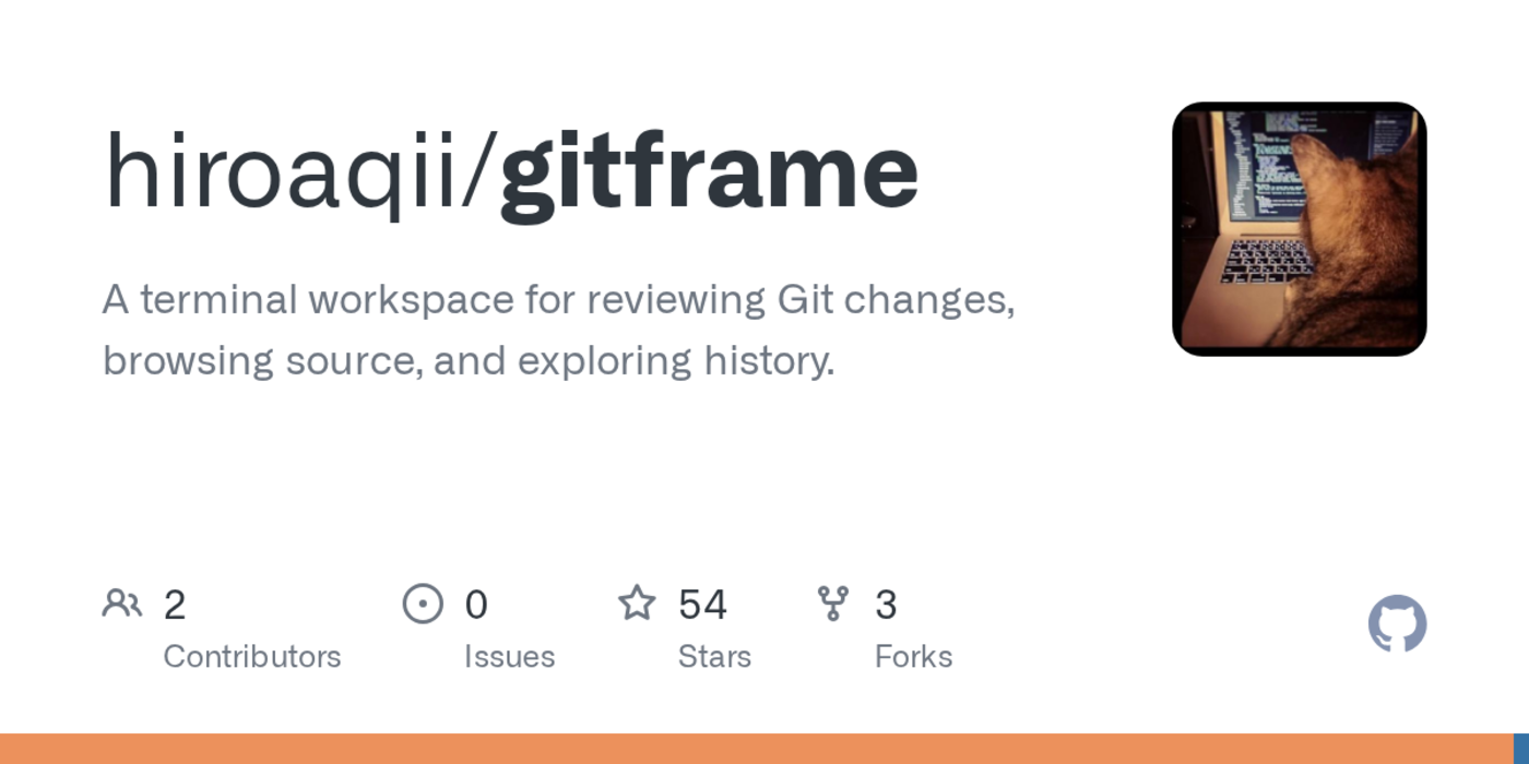 show hn gitframe review git diffs and explore repos and branches in a tui