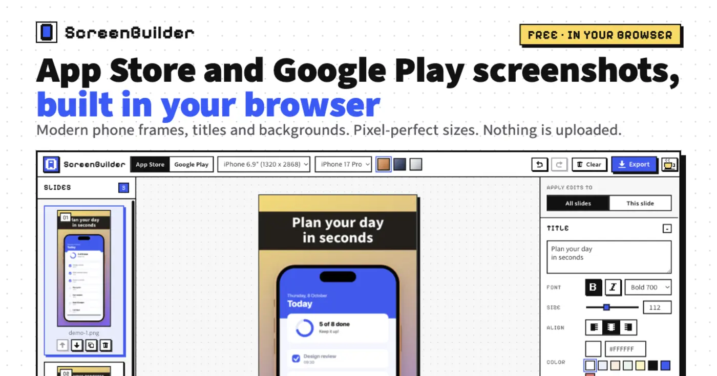 show hn another app store screenshot creator but with high quality images