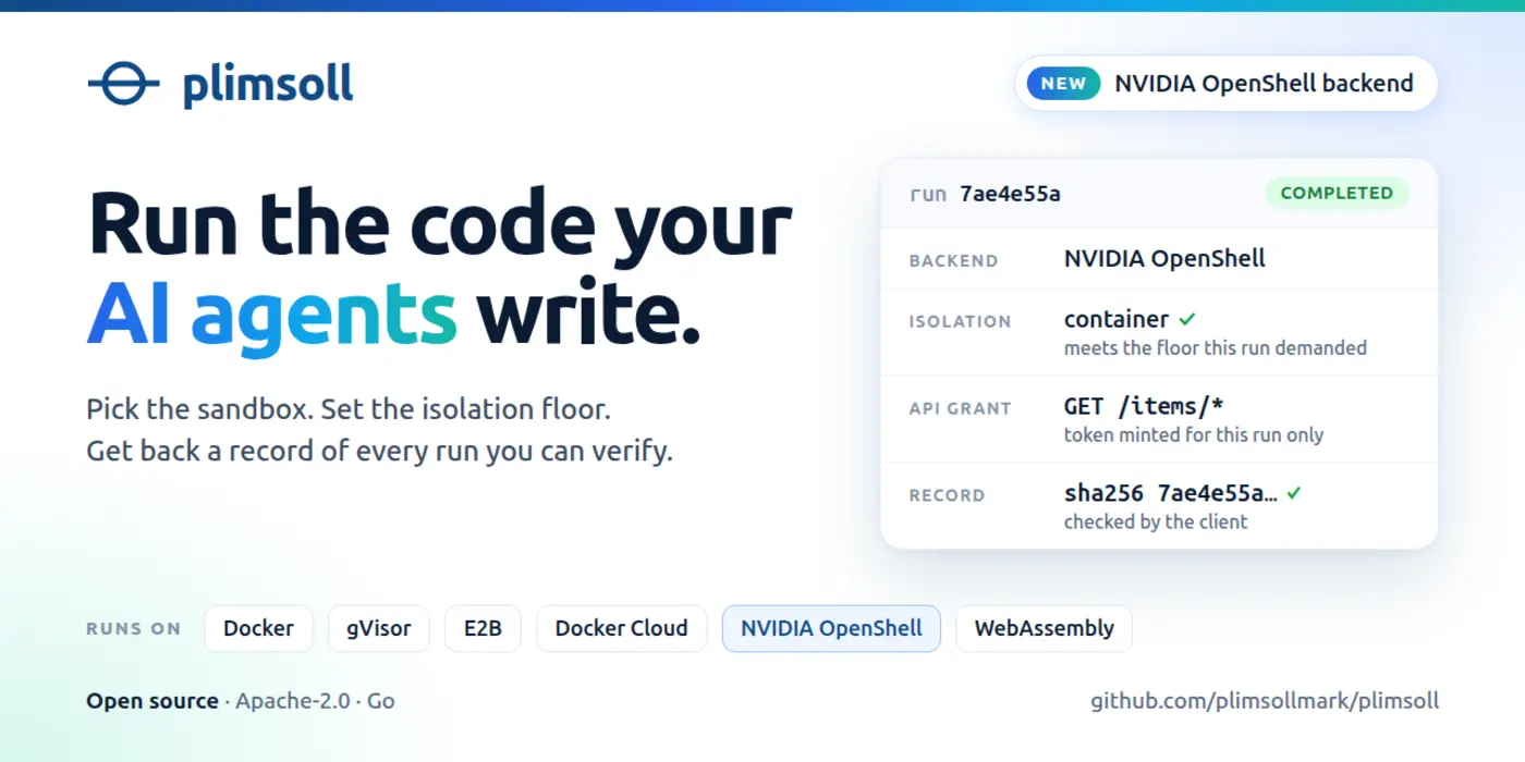 show hn plimsoll a selfhosted sandbox for code your ai agent writes