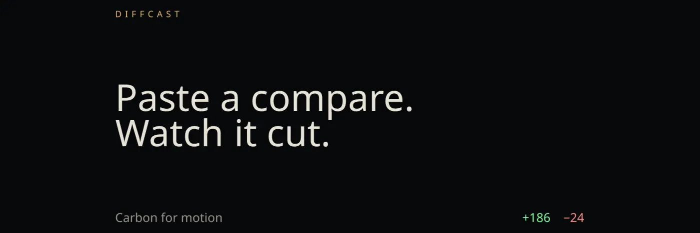diffcast carbon for motion paste a github compare url gif reel