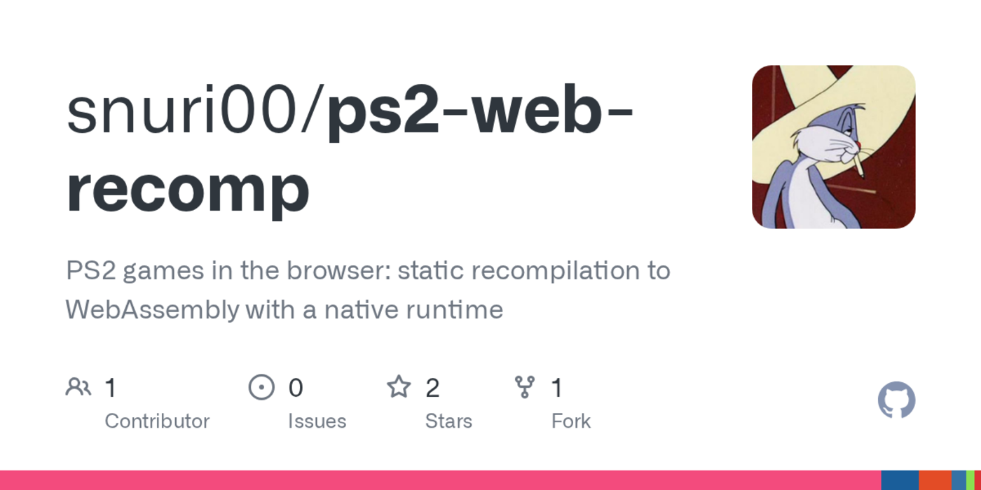 show hn ps2 games statically recompiled to webassembly