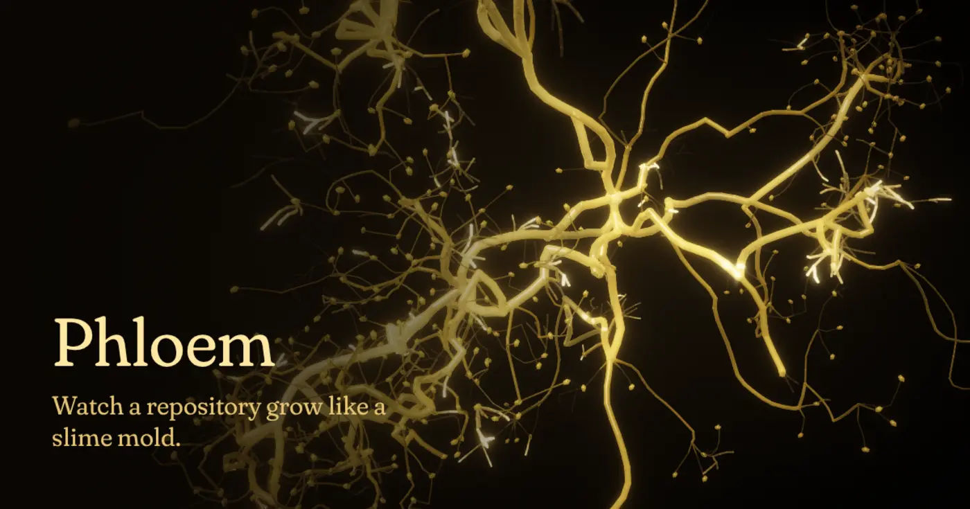 phloem git history grown like a slime mold