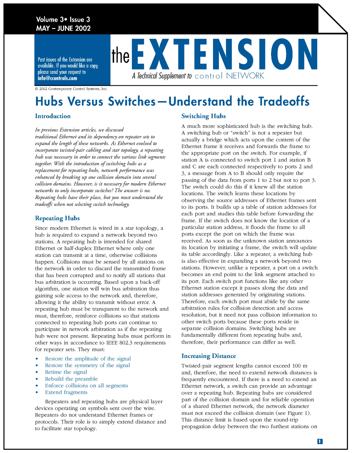 hubs versus switchesunderstand the tradeoffs 2002 pdf