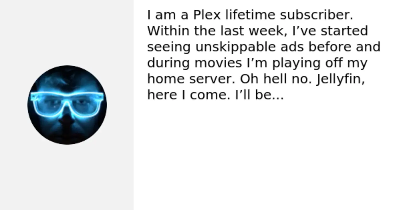 plex adding unskippable ads before and during movies playing off home server
