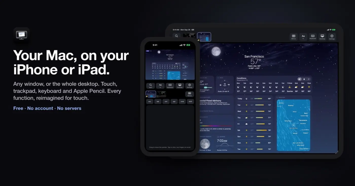 sill freeopen source app to stream any window from you mac onto iphoneipad
