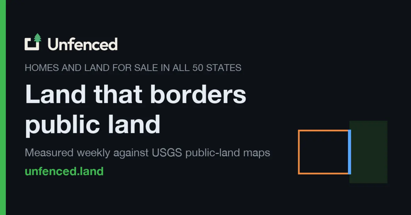 show hn unfenced land for sale that borders public land