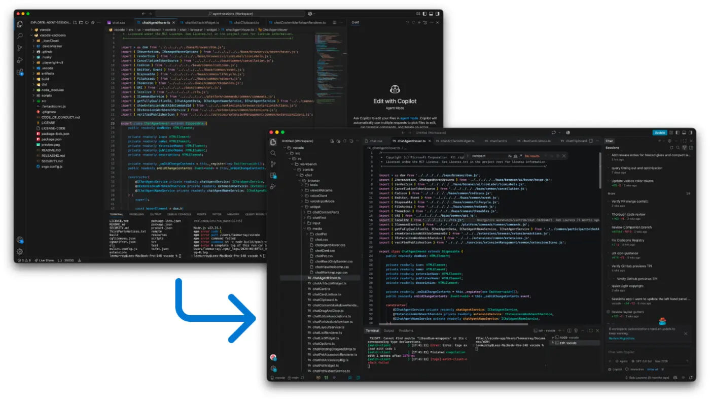 modernizing the vs code ui