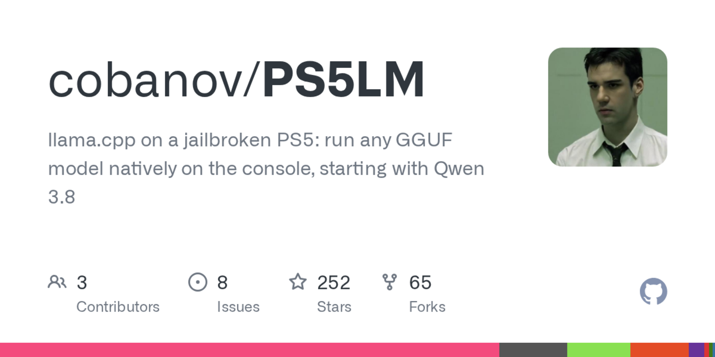 llamacpp on a jailbroken ps5 run any gguf model natively on the console