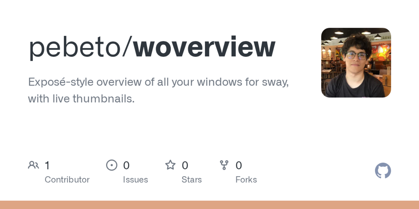 exposstyle overview of all your windows for sway with live thumbnails