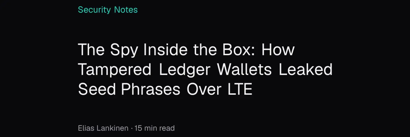 the spy inside the box how tampered ledger wallets leaked seed phrases over lte