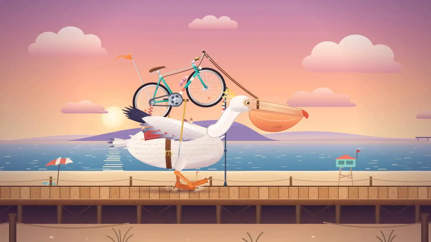 fable 55 svg of bike riding a pelican