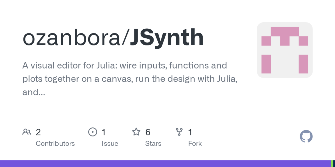 show hn jsynth visual programming editor for julia