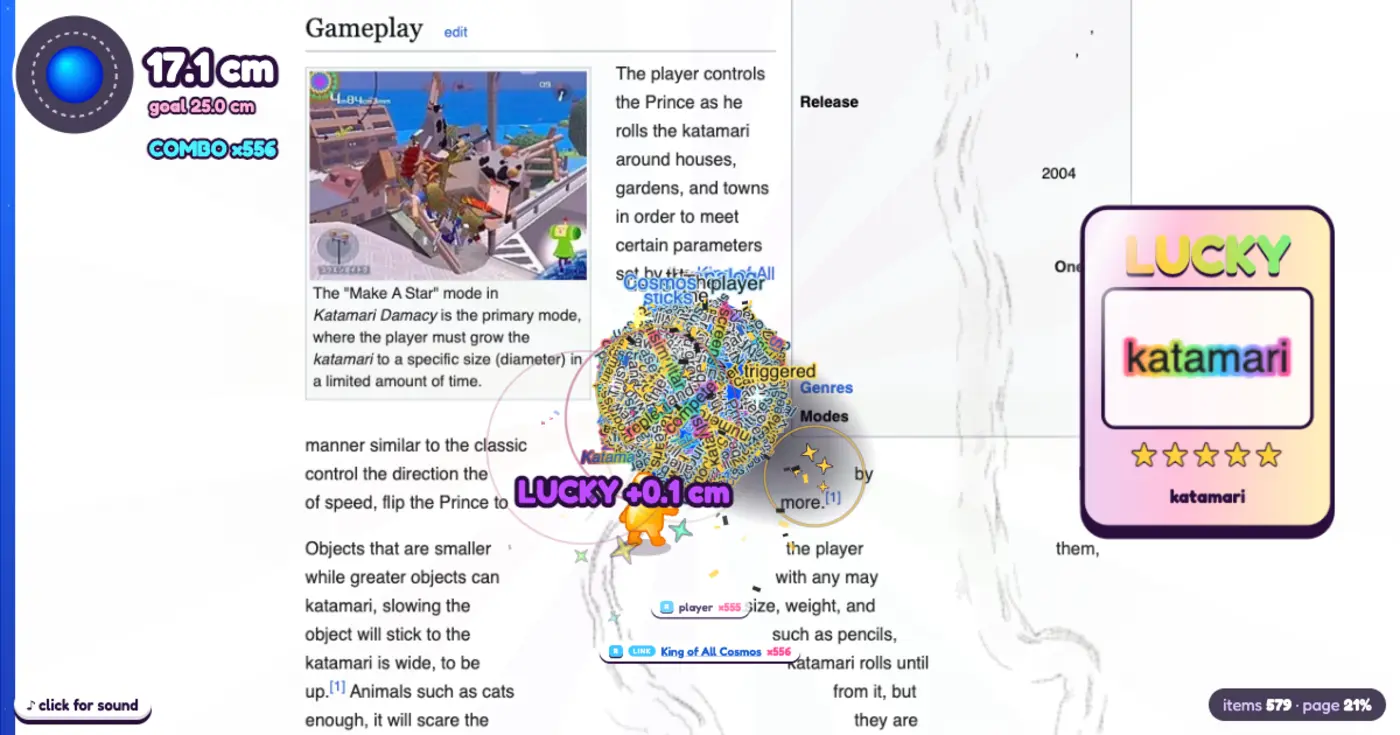 weball play katamari on websites