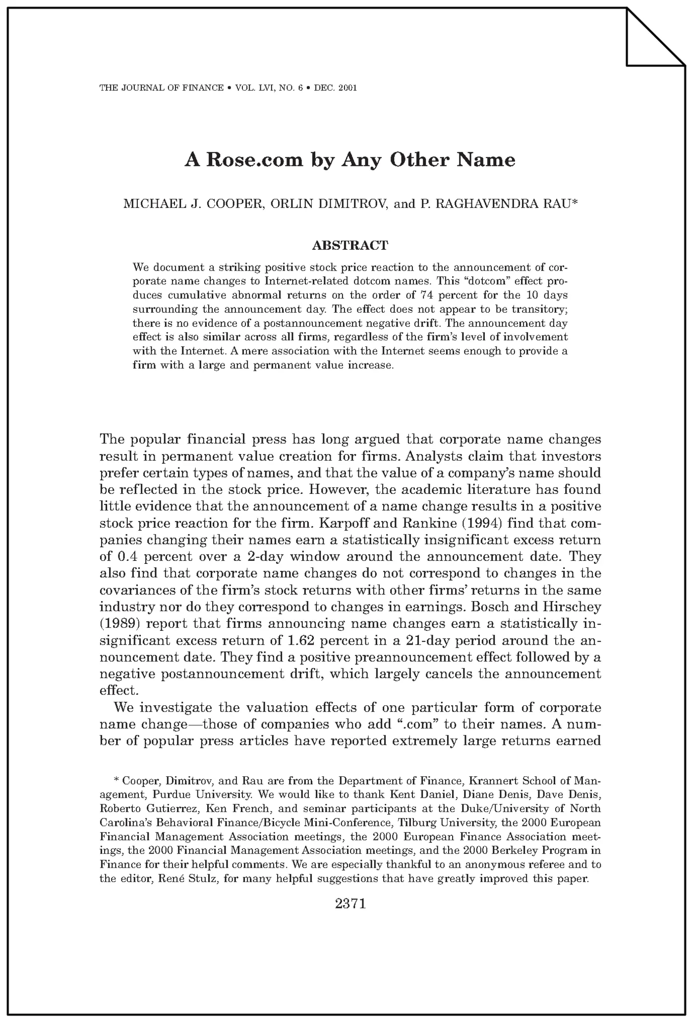 a rosecom by any other name 2001pdf