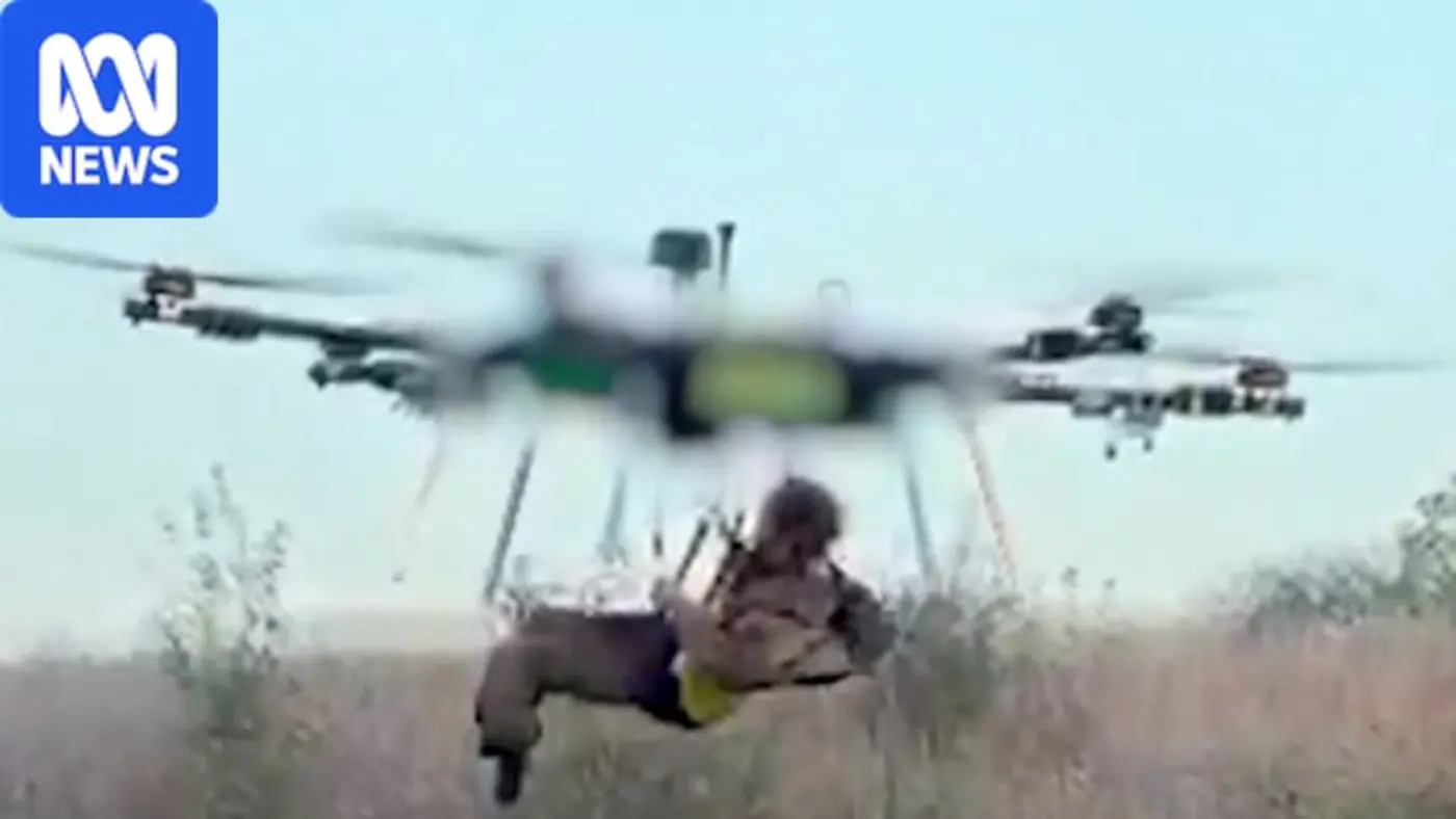 ukrainian drone flies wounded soldier from front line