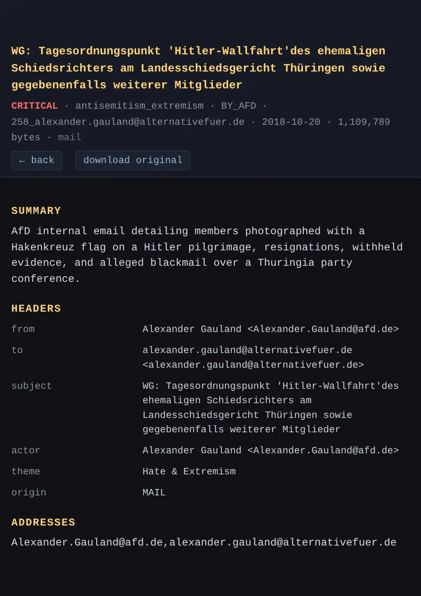 the afd leak sitex27s emails shows nazism from party members