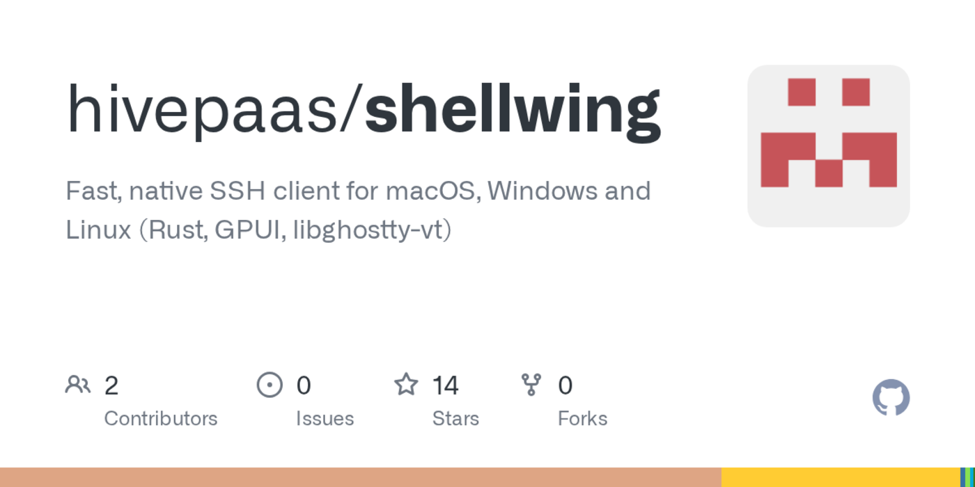 show hn shellwing an opensource ssh client built on libghostty and gpui