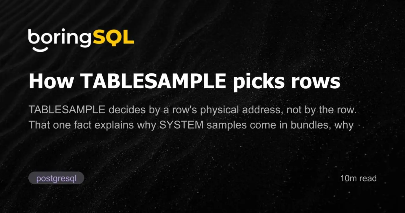 tablesample picks rows