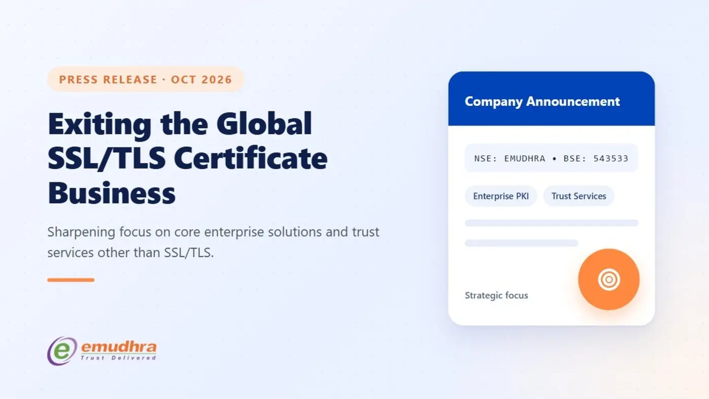 emudhra to exit global ssltls certificate business