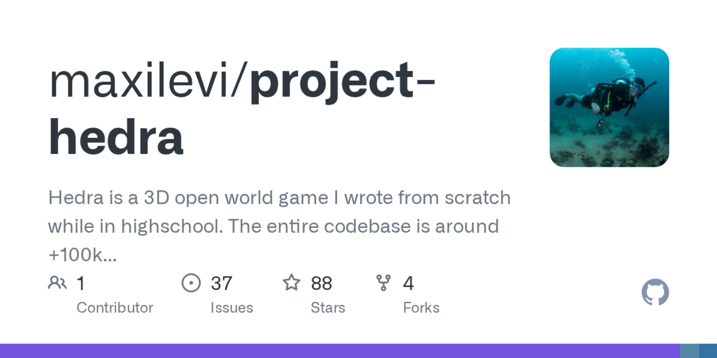 hedra is a 3d open world game i wrote from scratch while in highschool