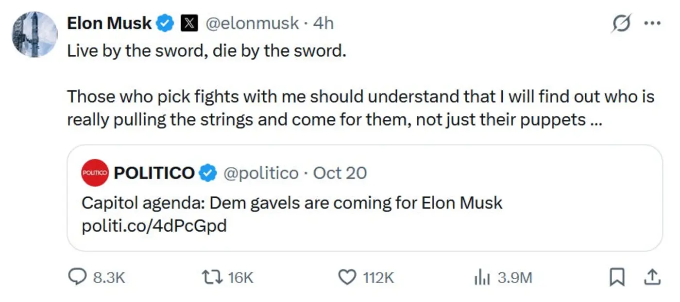 elon musk just threatened the coming democratic majority