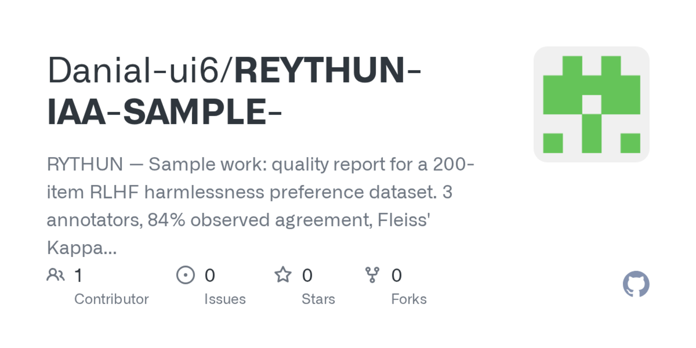show hn a 200item rlhf quality audit with fleissx27 kappa 068