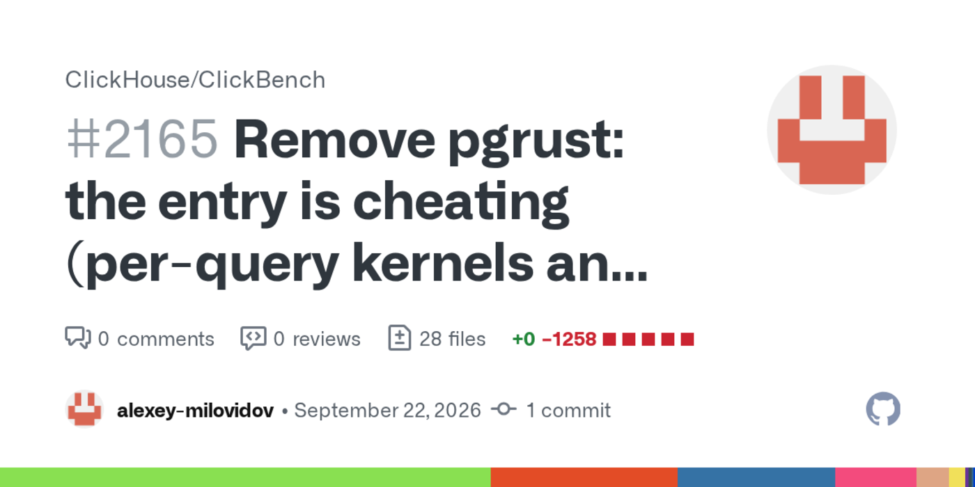 remove pgrust the entry is cheating perquery kernels and result caching