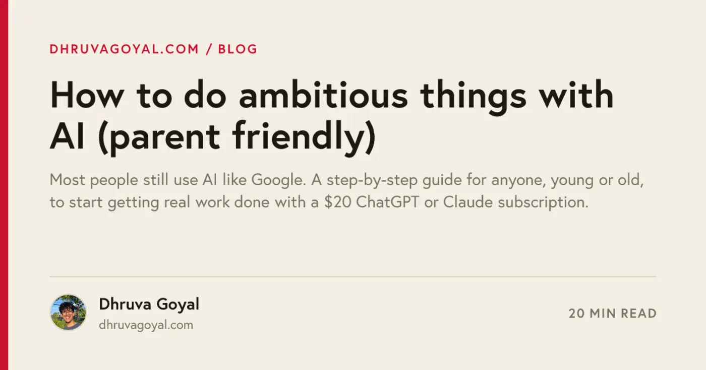 how to do ambitious things with ai parent friendly