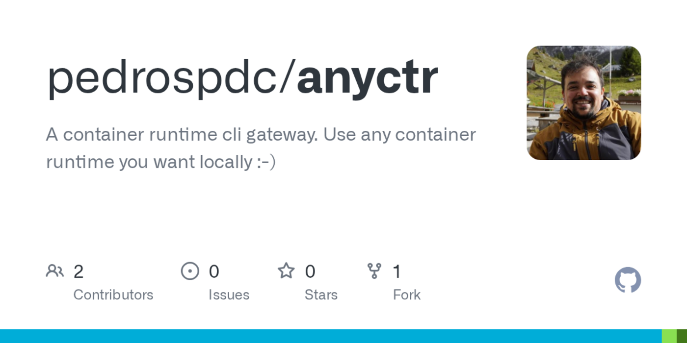 anyctr container runtime cli gateway use any container runtime in any project